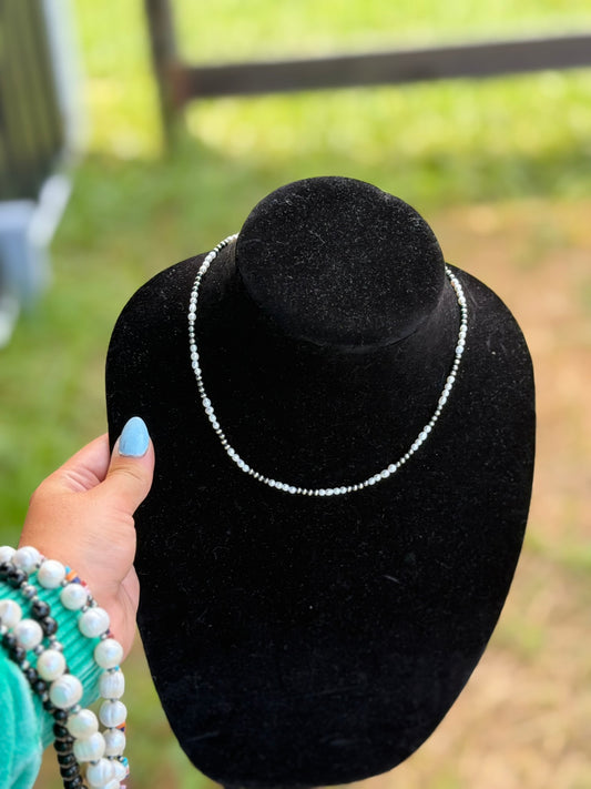 FRESHWATER X STERLING SILVER PEARL NECKLACE