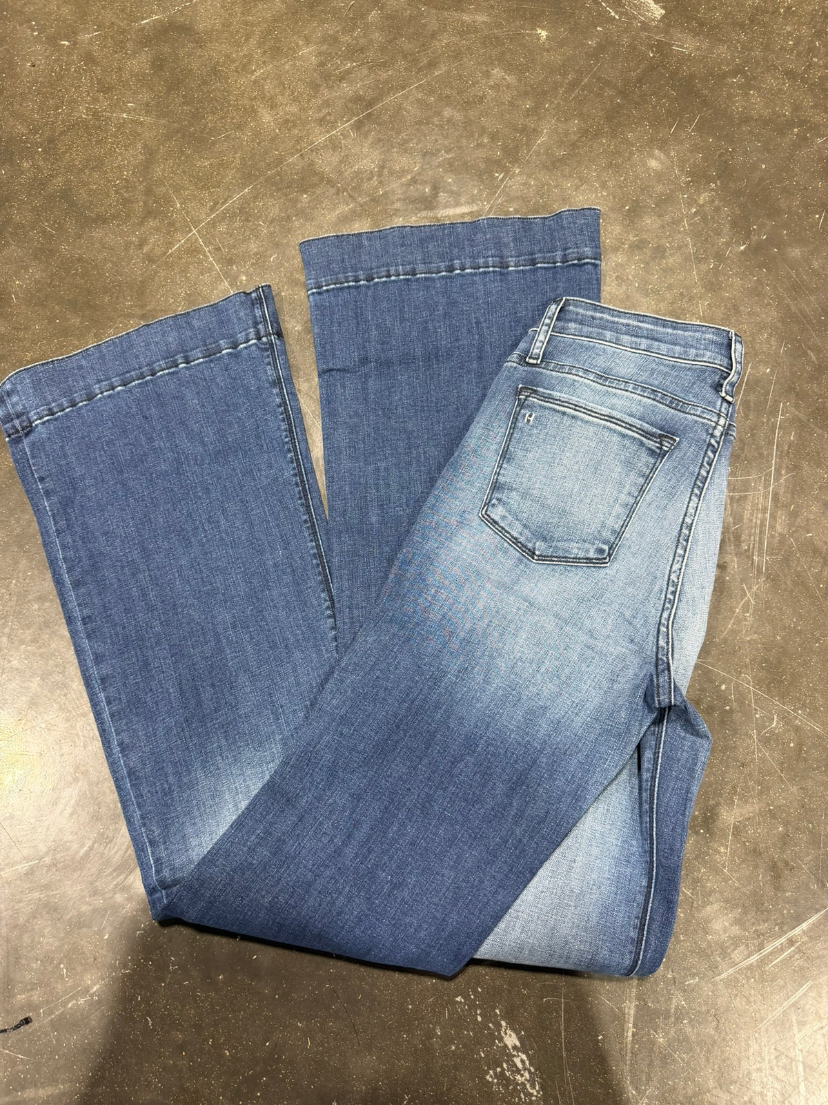 BELLA : Trouser Flare (Indigo Stone) Black Stitch Haala Denim