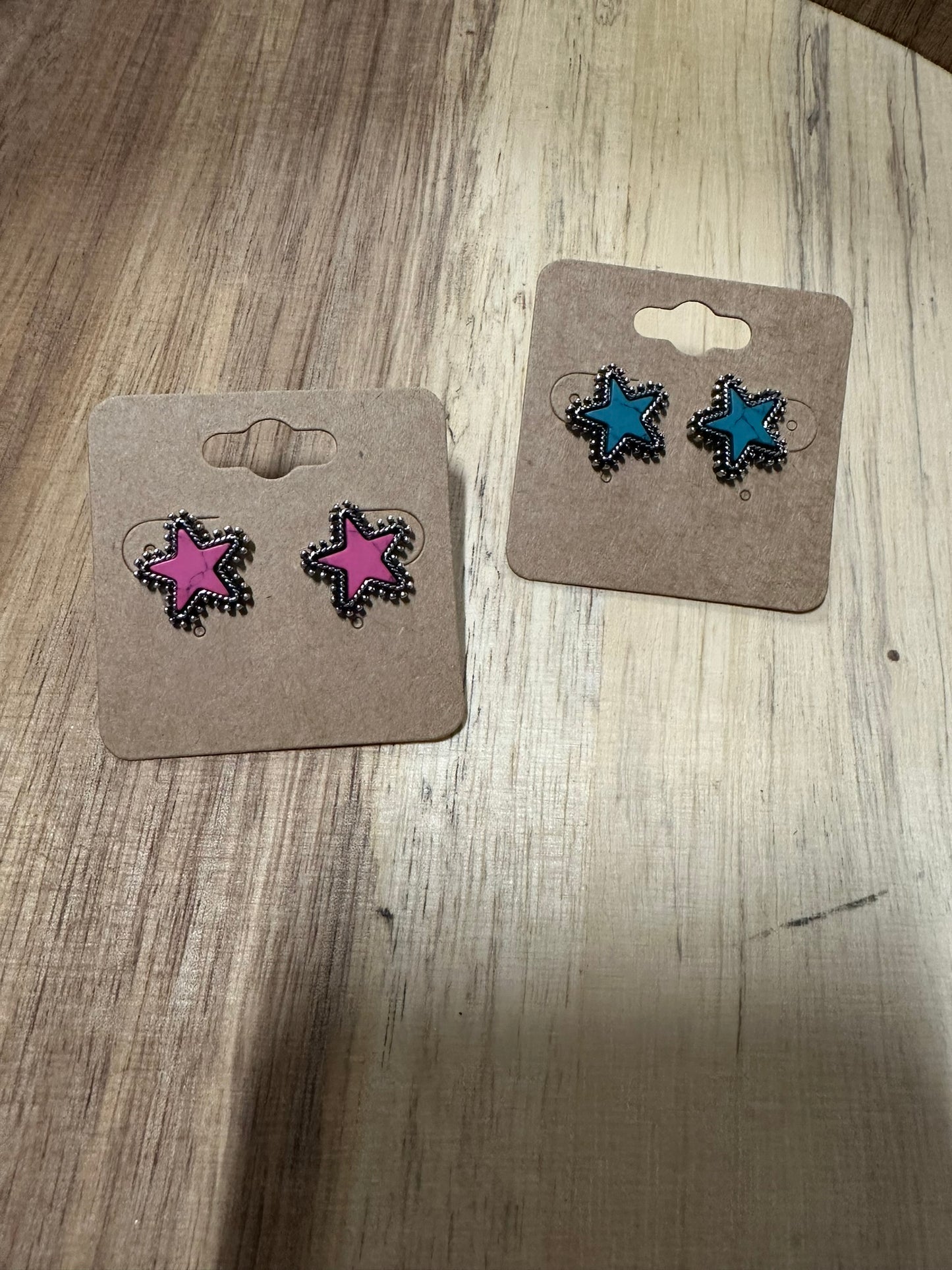 Western Star Stone Stud Earrings