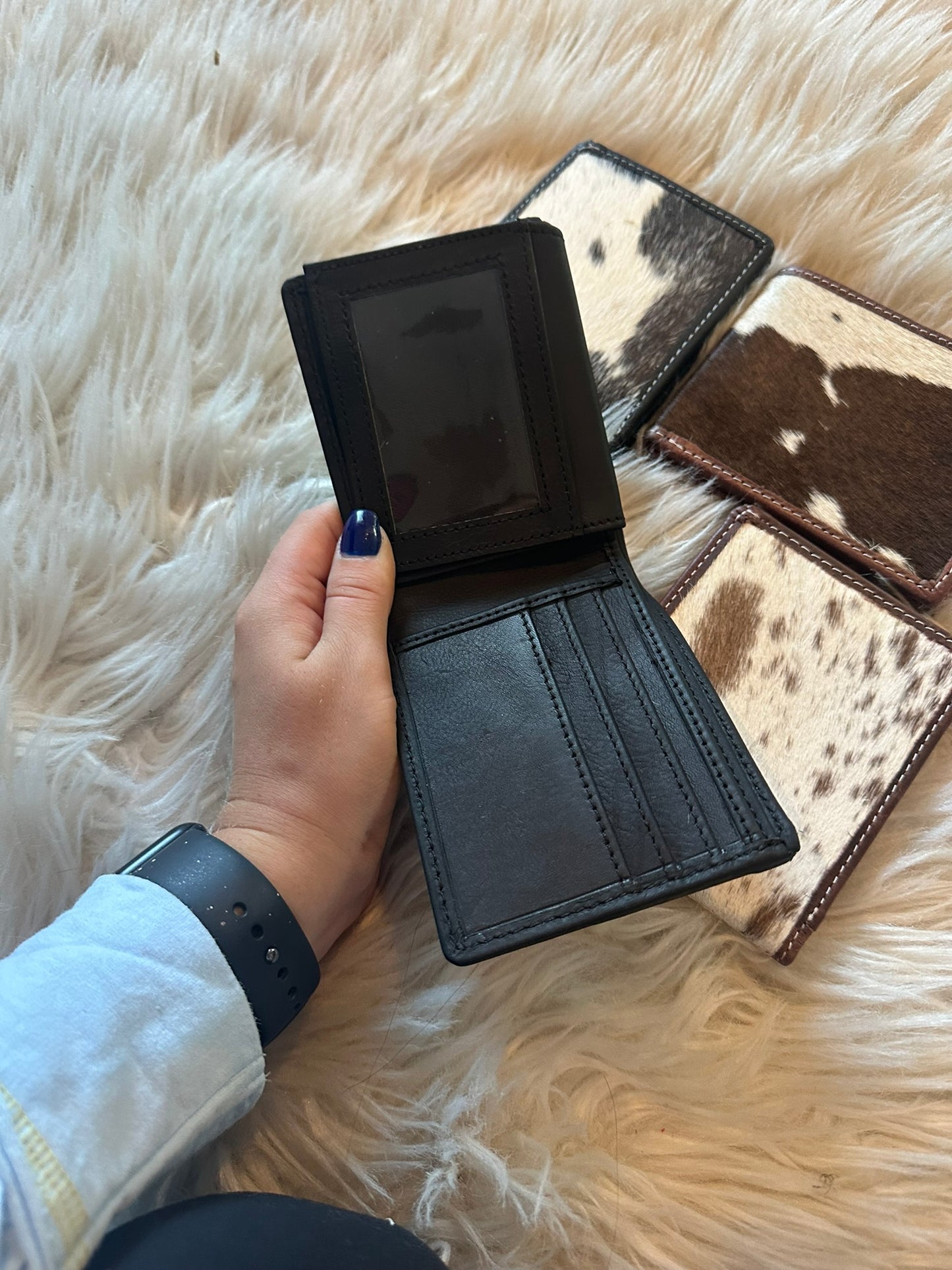 Genuine Cowhide bifold Short Mens Wallet