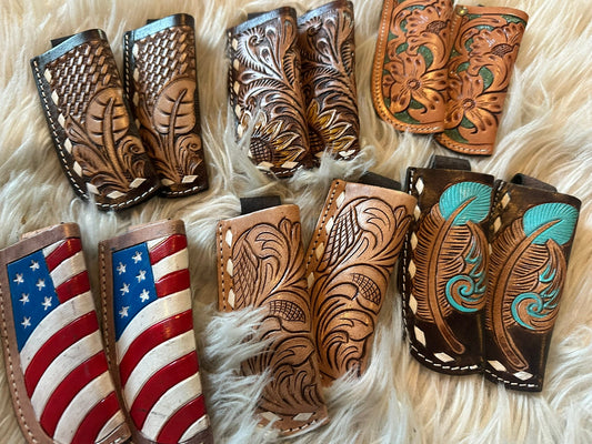 tooled leather knife sheath