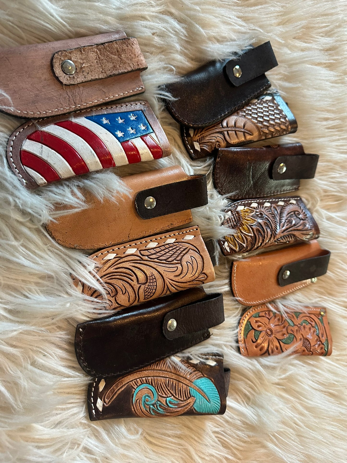 tooled leather knife sheath