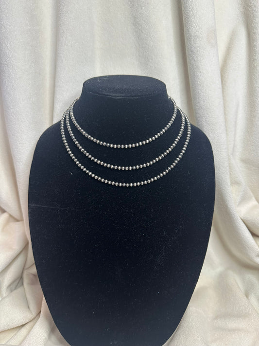 4mm  Build Your Own Sterling Silver Pearls Necklace 14"-24"