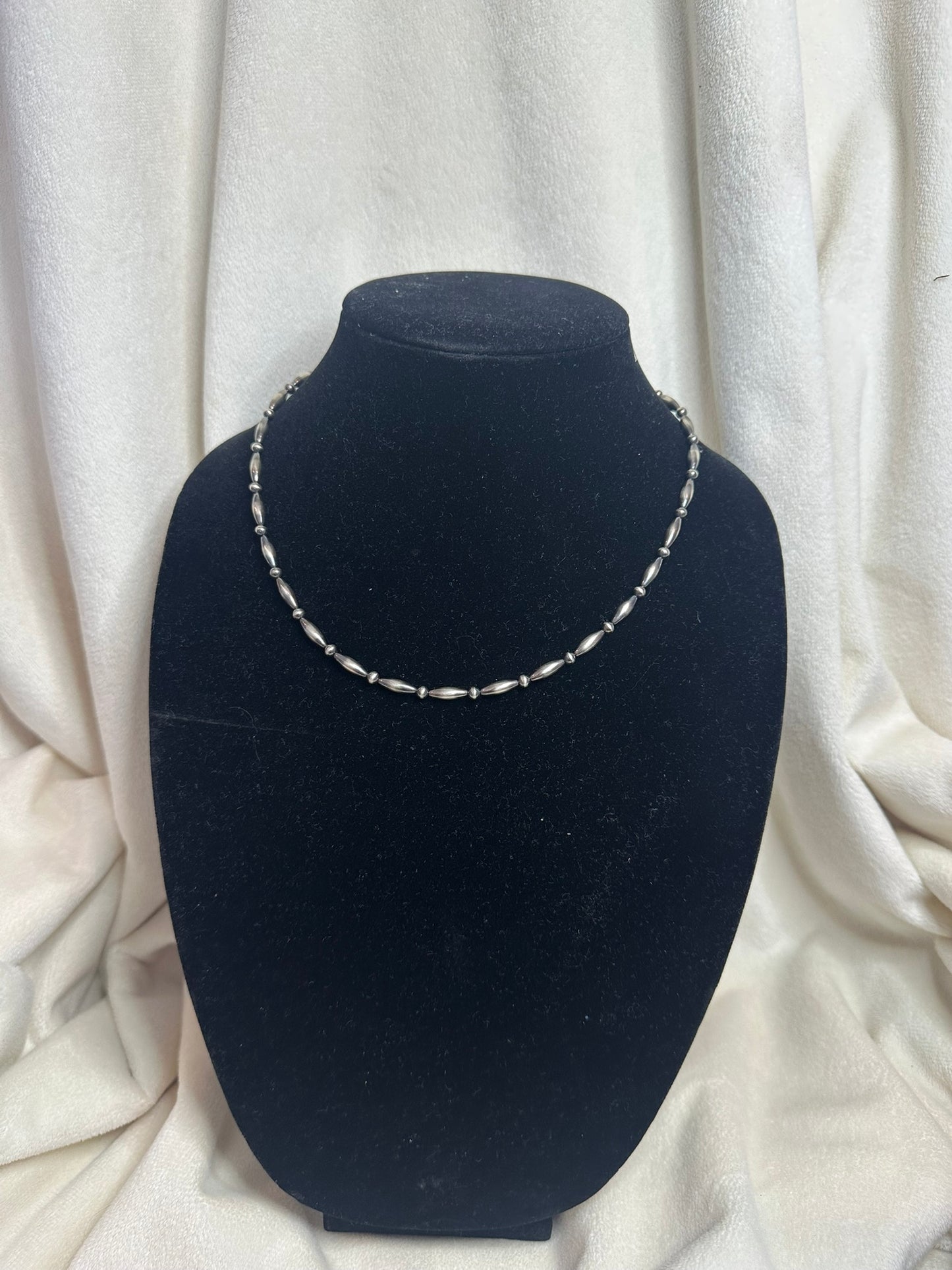 18" 4mm torpedo/sterling pearl necklace