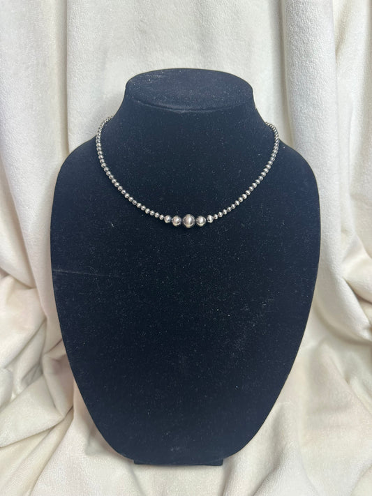 4mm 4-10mm graduated necklace