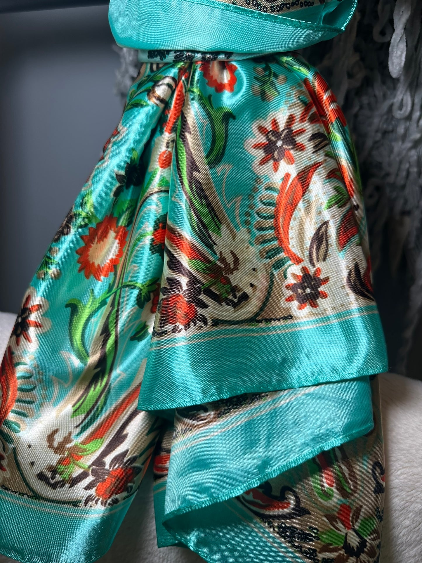 Turquoise Valley Print Wild Rag