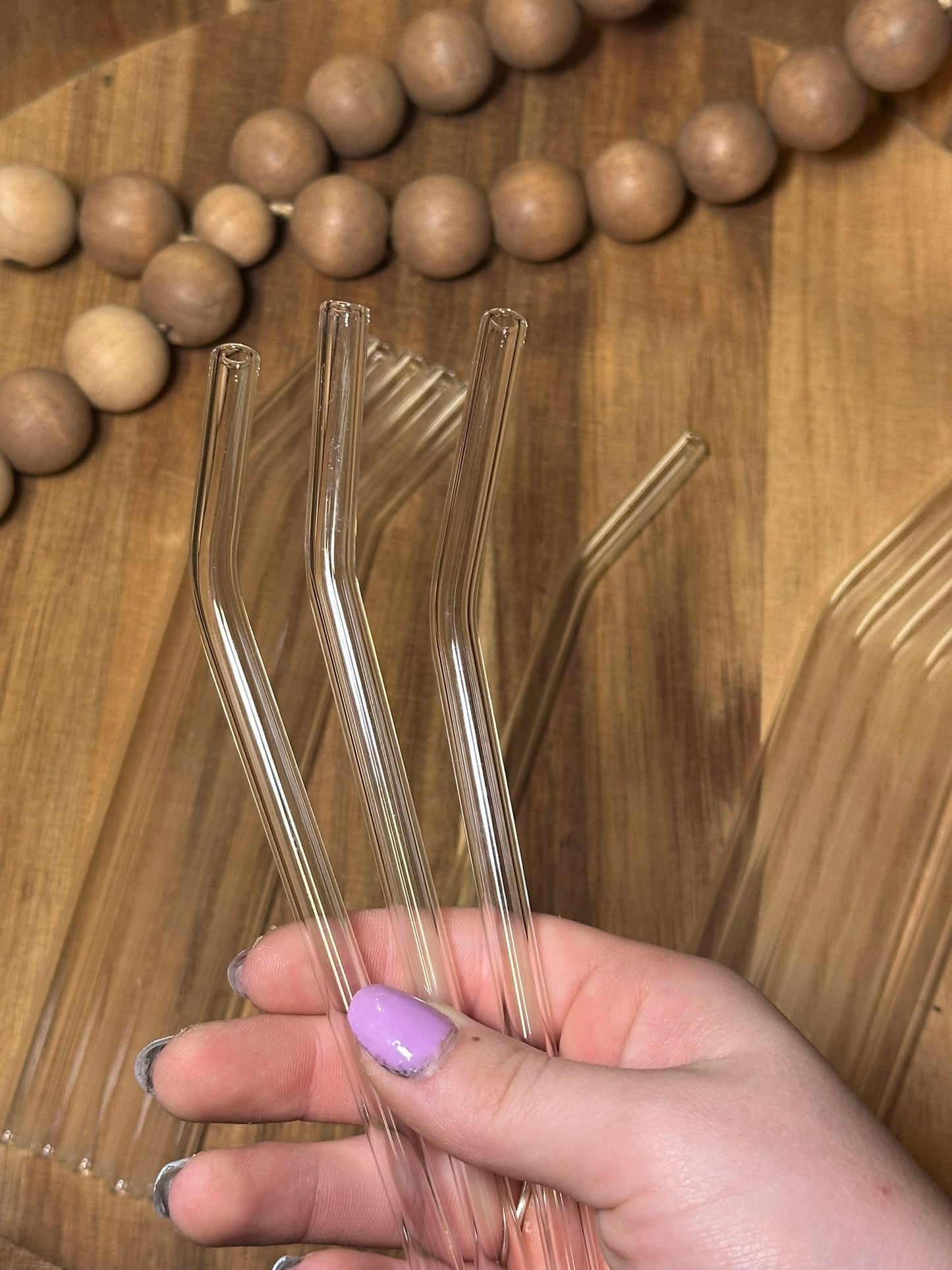 Clear Curved Glass Straw