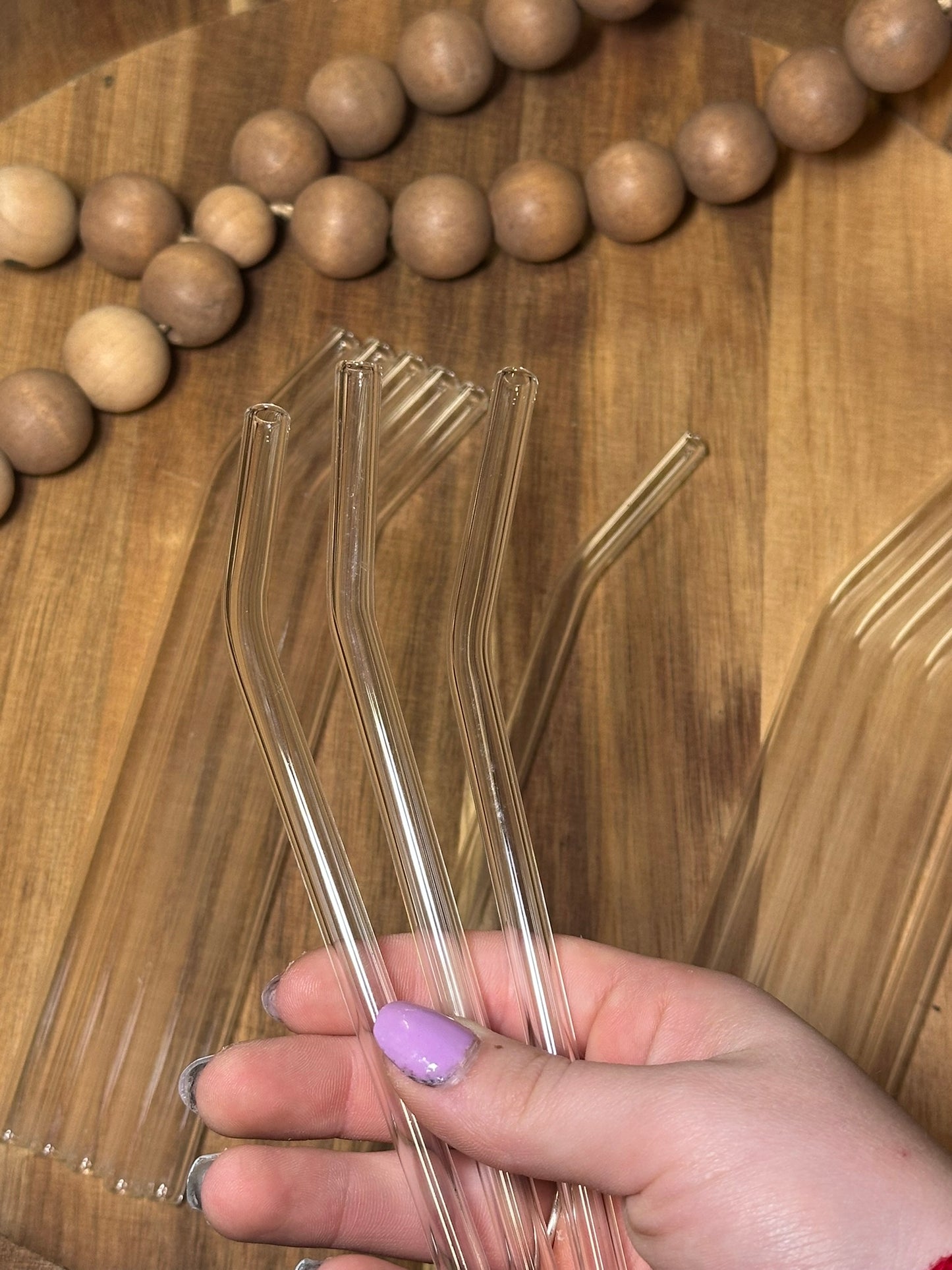 Clear Curved Glass Straw