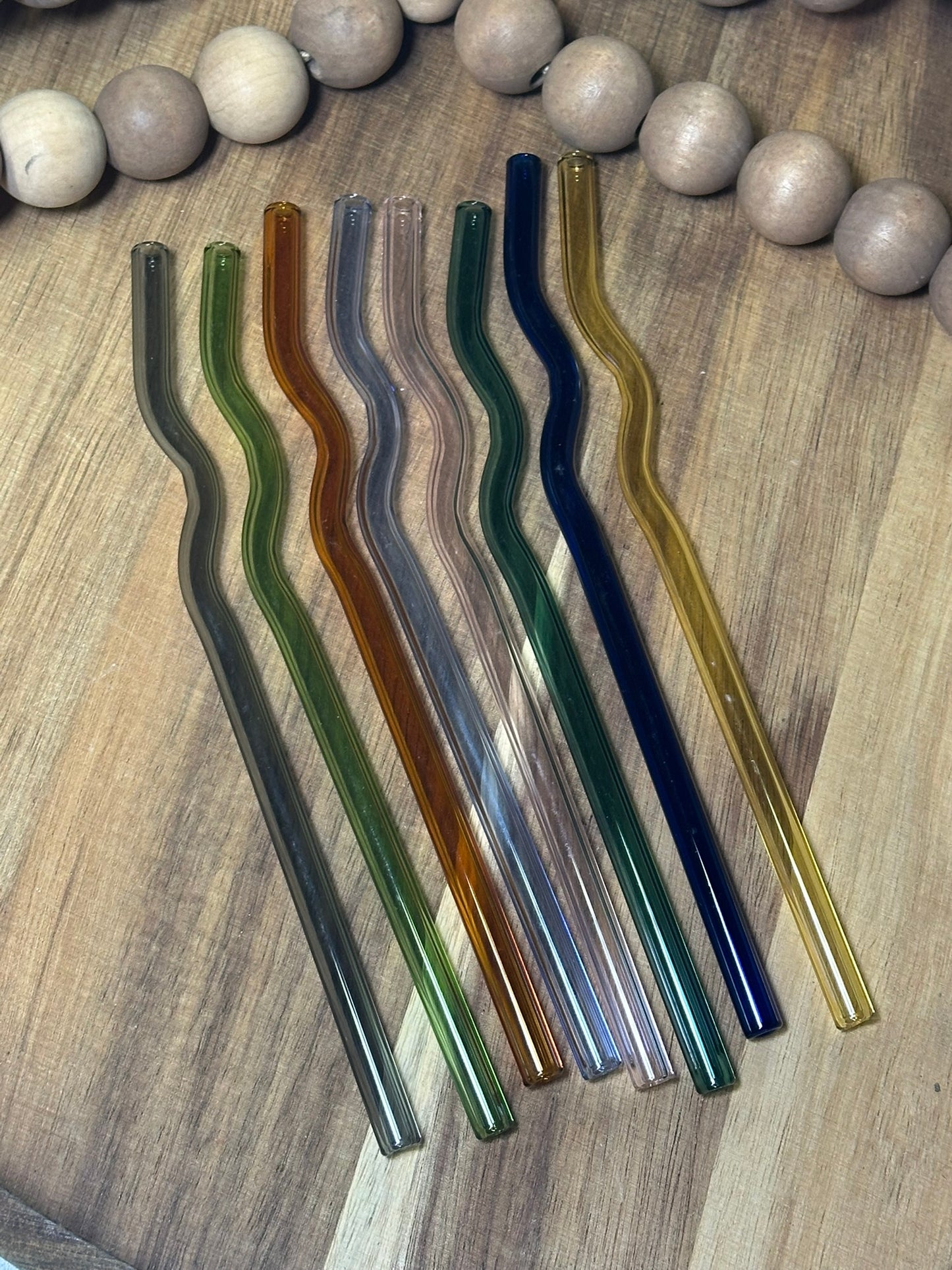 Colored Squiggle Glass Straw