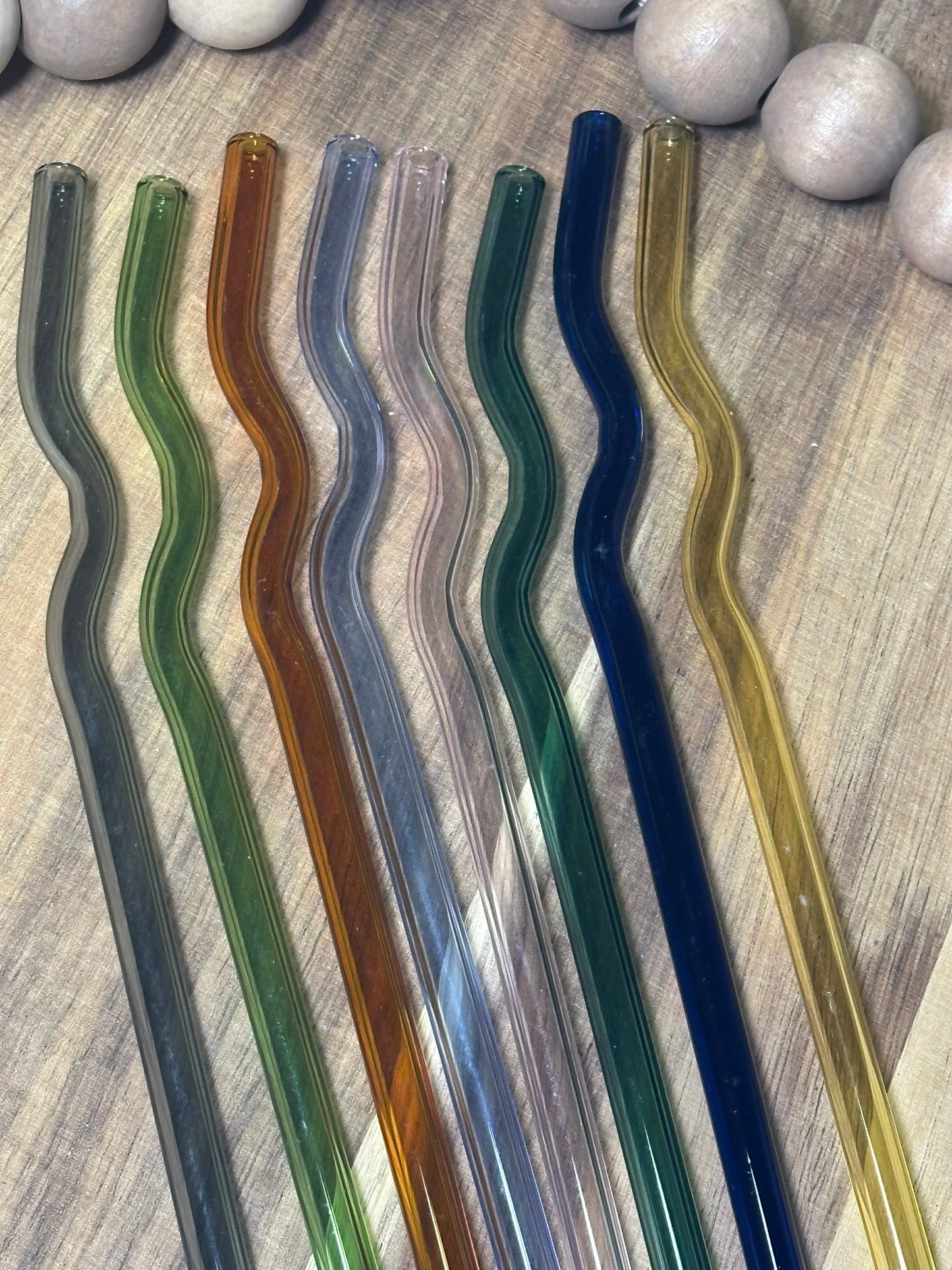 Colored Squiggle Glass Straw