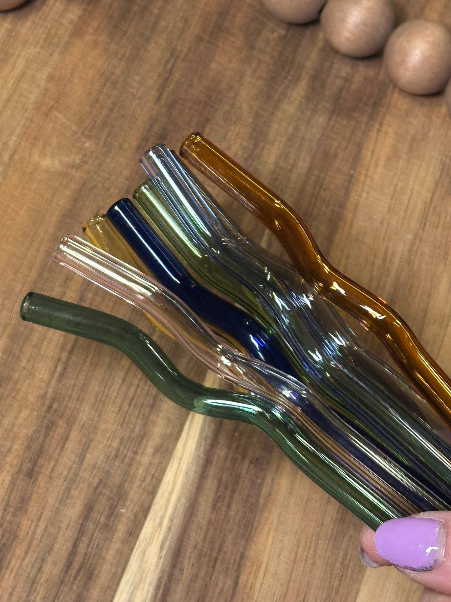 Colored Squiggle Glass Straw