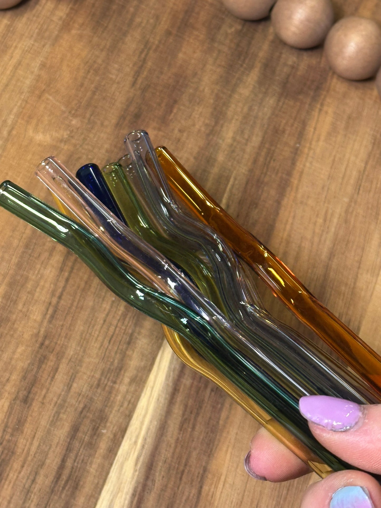 Colored Squiggle Glass Straw