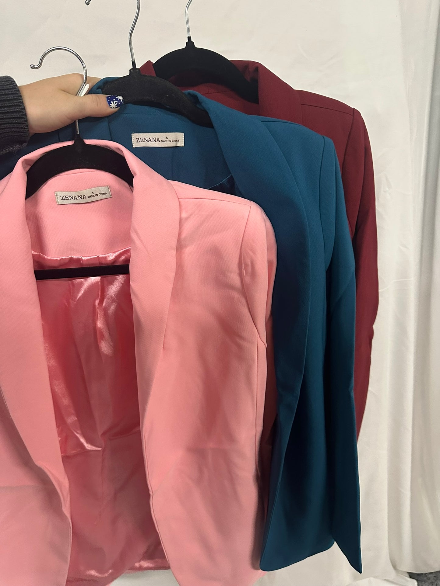 Woven long sleeve blazer with lining