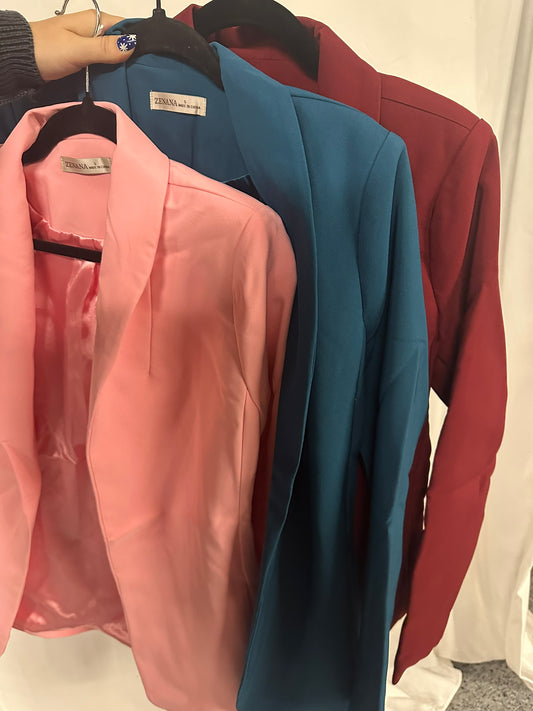 Woven long sleeve blazer with lining