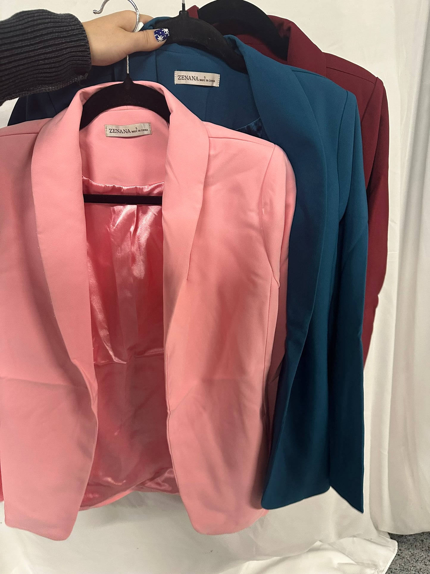 Woven long sleeve blazer with lining