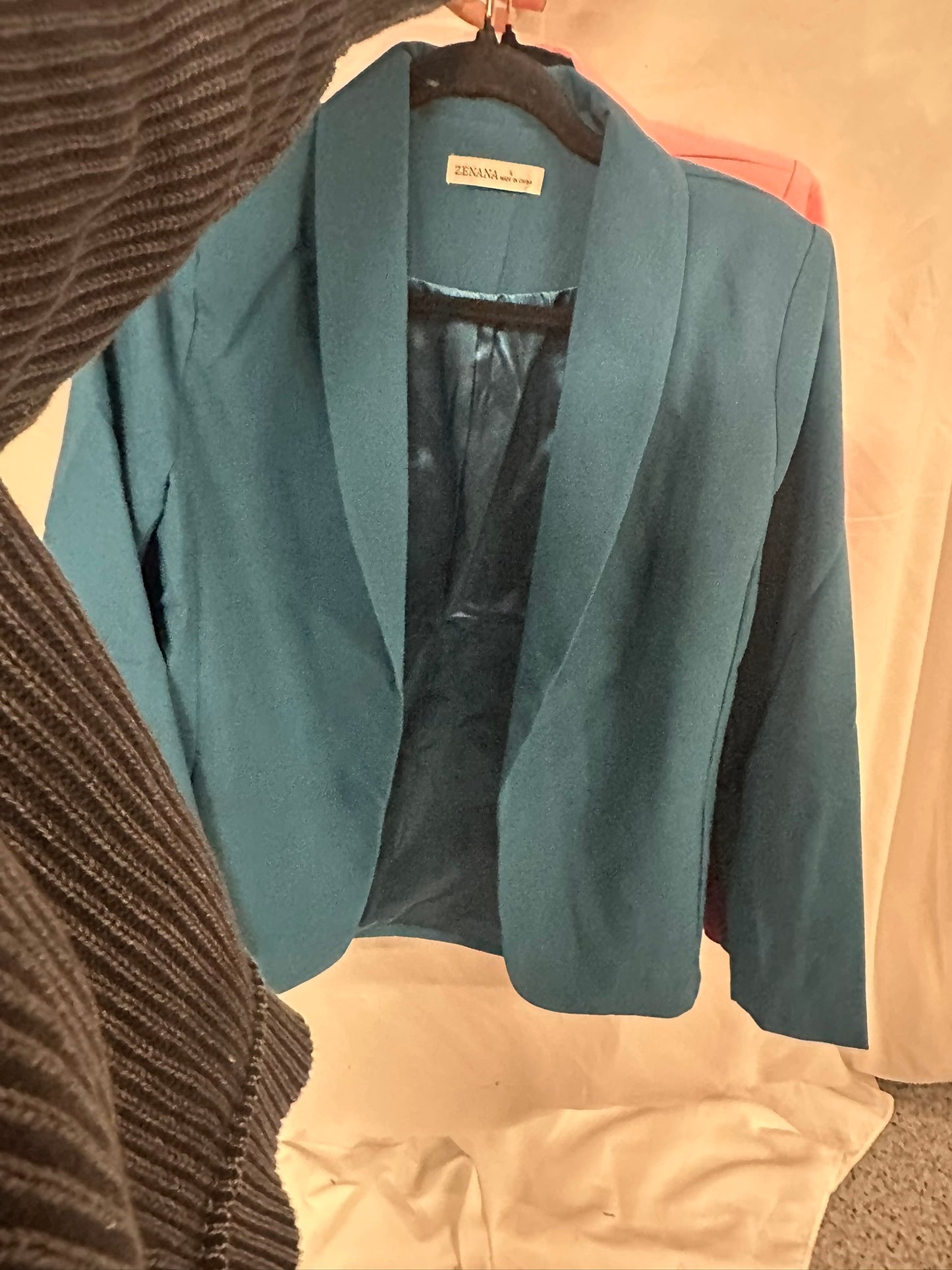 Woven long sleeve blazer with lining