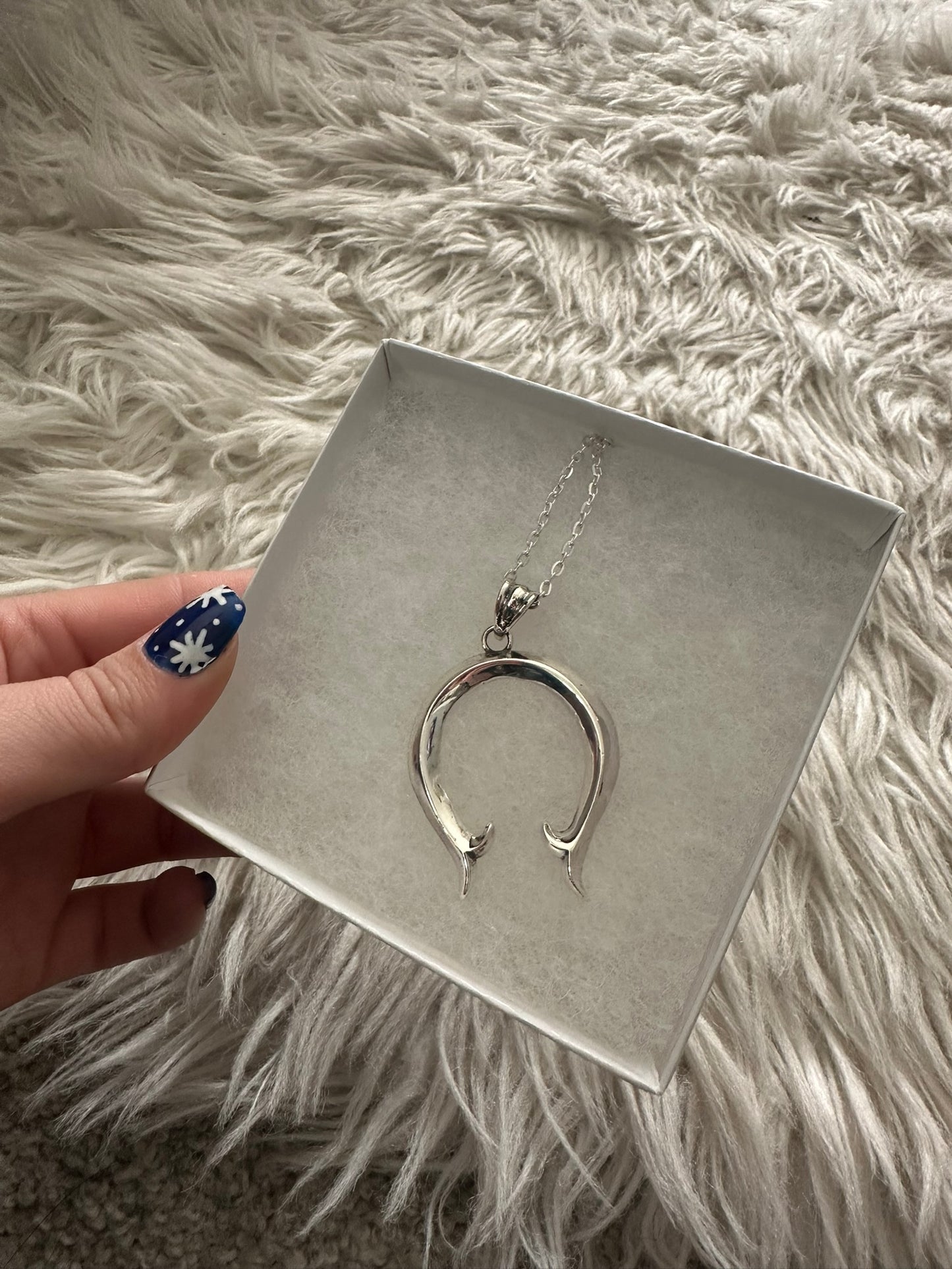 Native American Sterling Naja Pendant With Silver Chain 0293