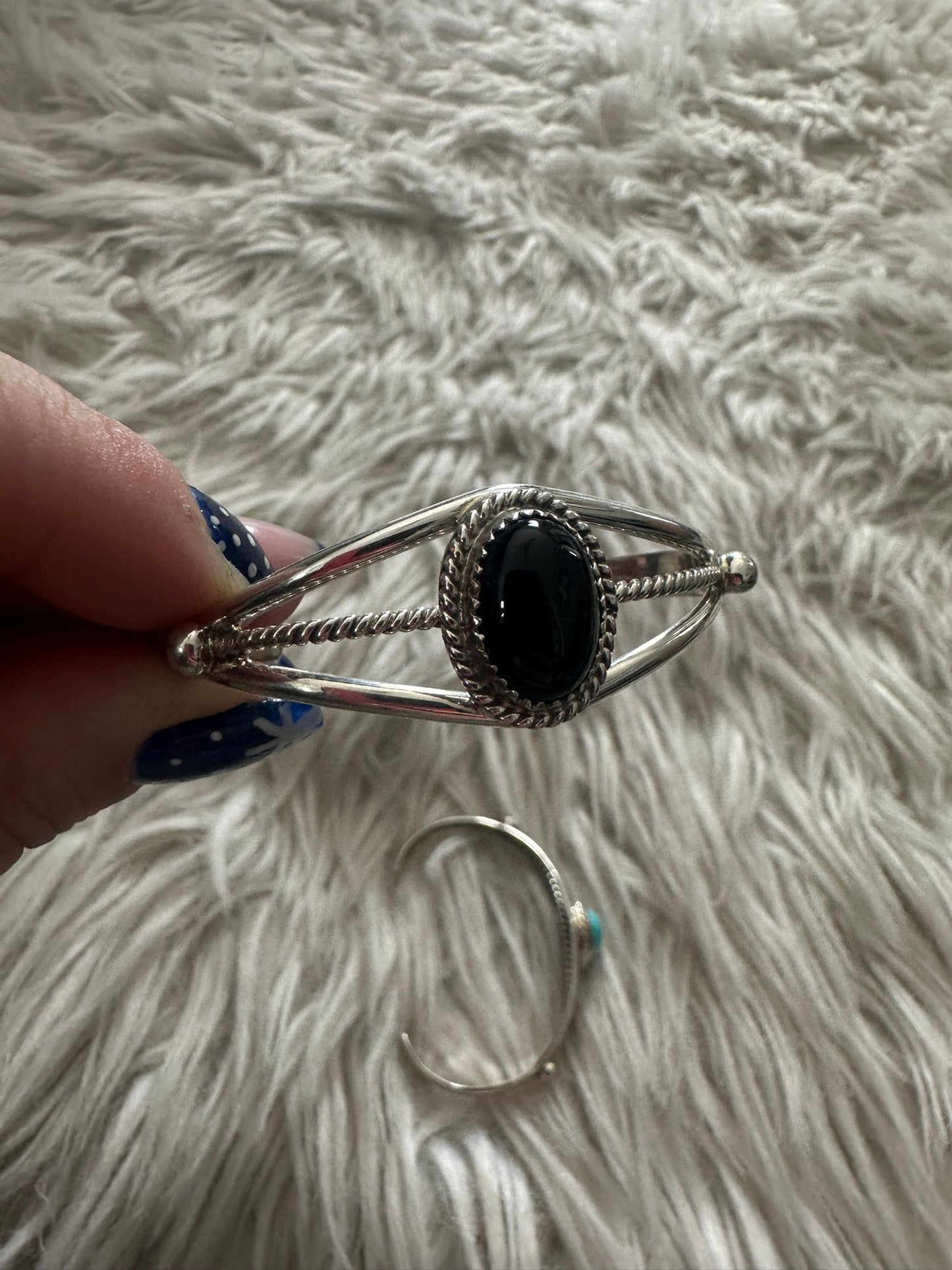 Navajo Sterling Small Wrist Gemstone Bracelet Cuff Choice of Stone 0133