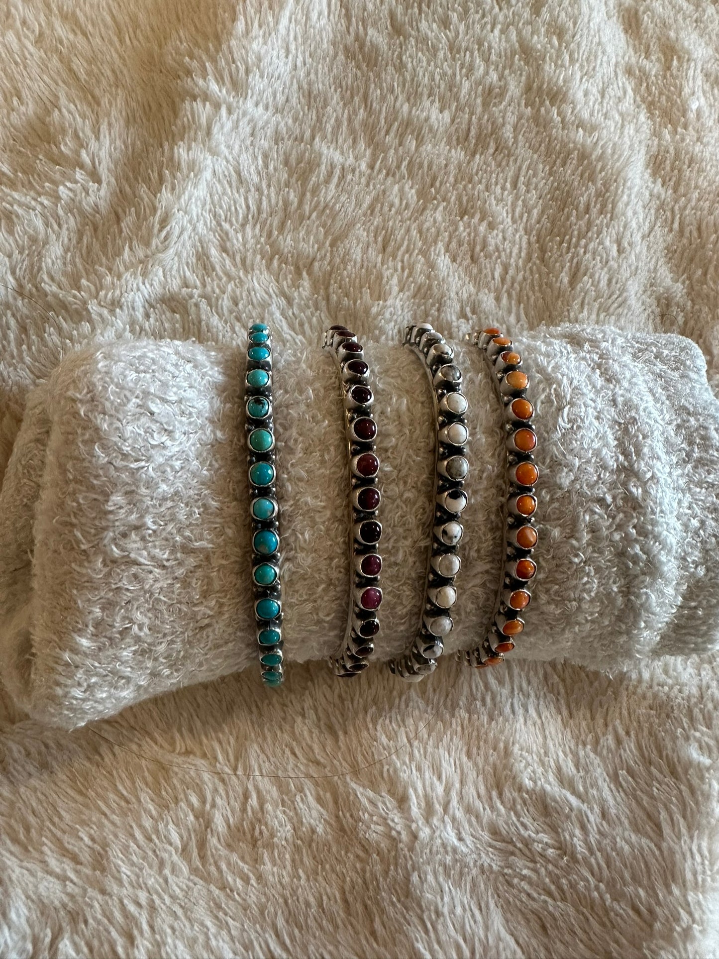 stone stacker cuff bracelet