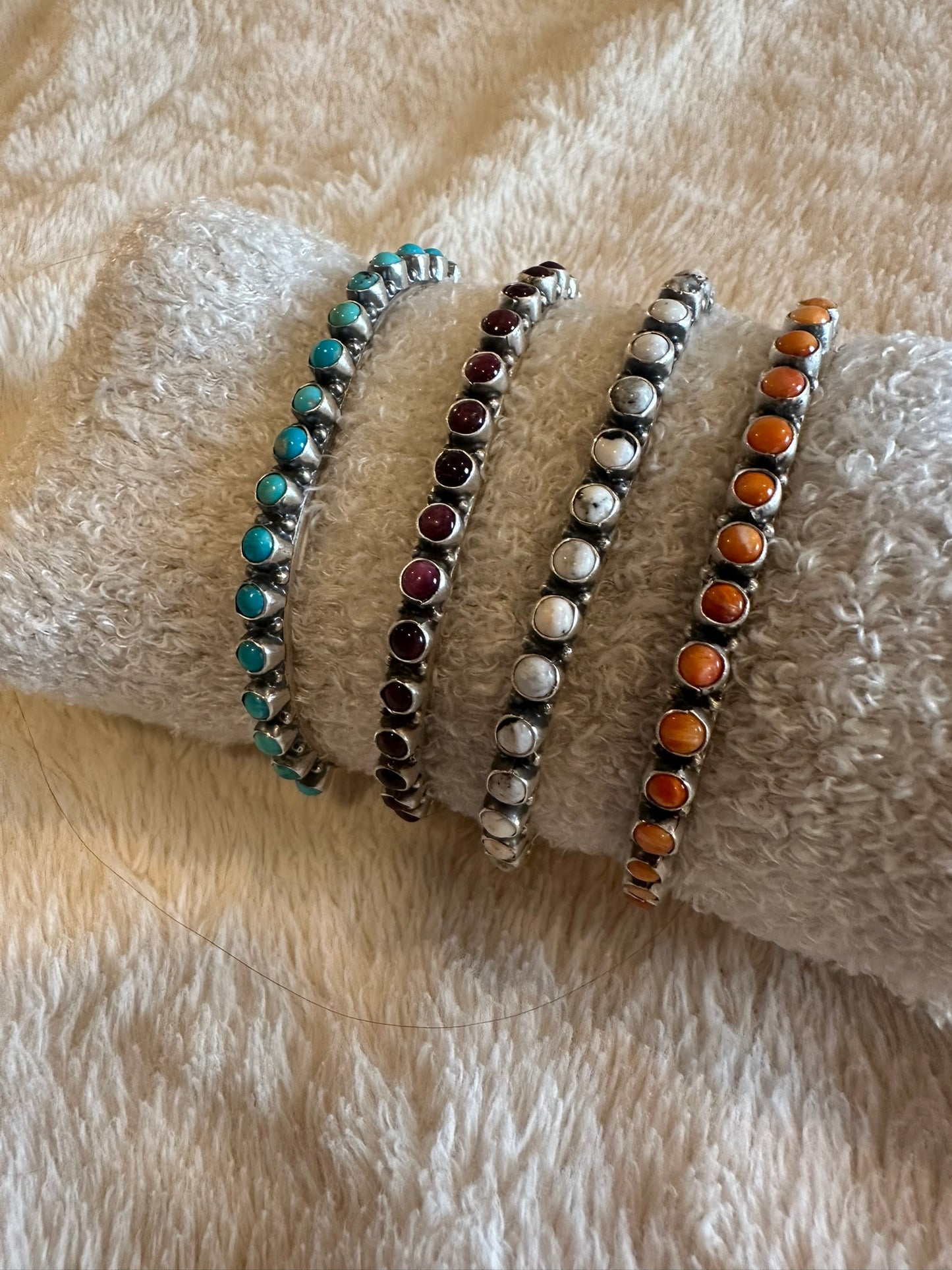 stone stacker cuff bracelet