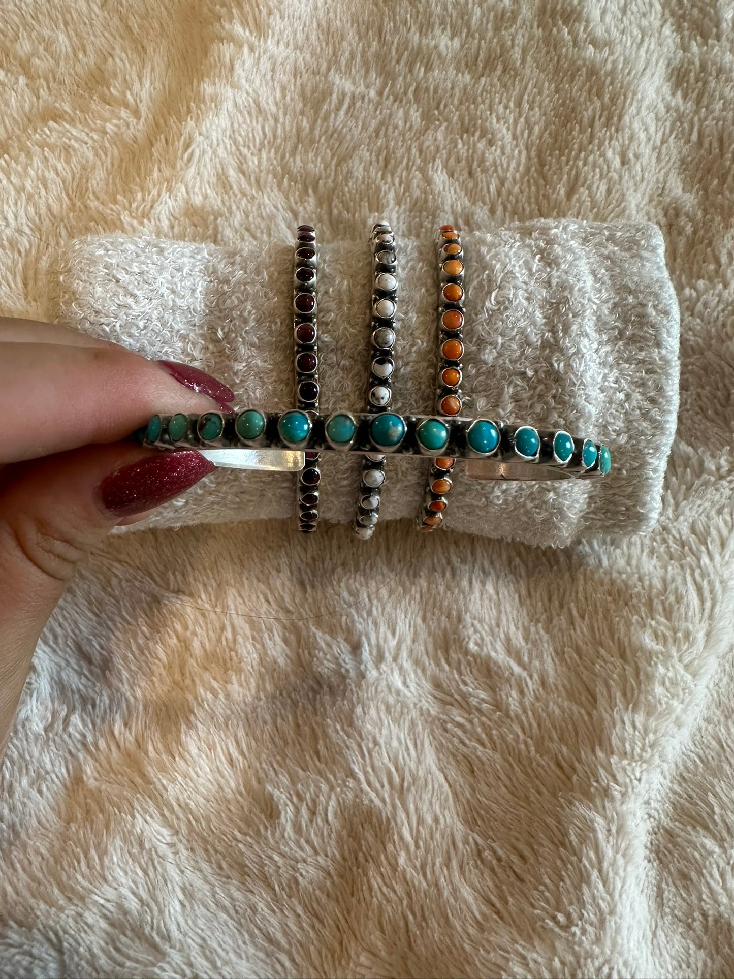 stone stacker cuff bracelet