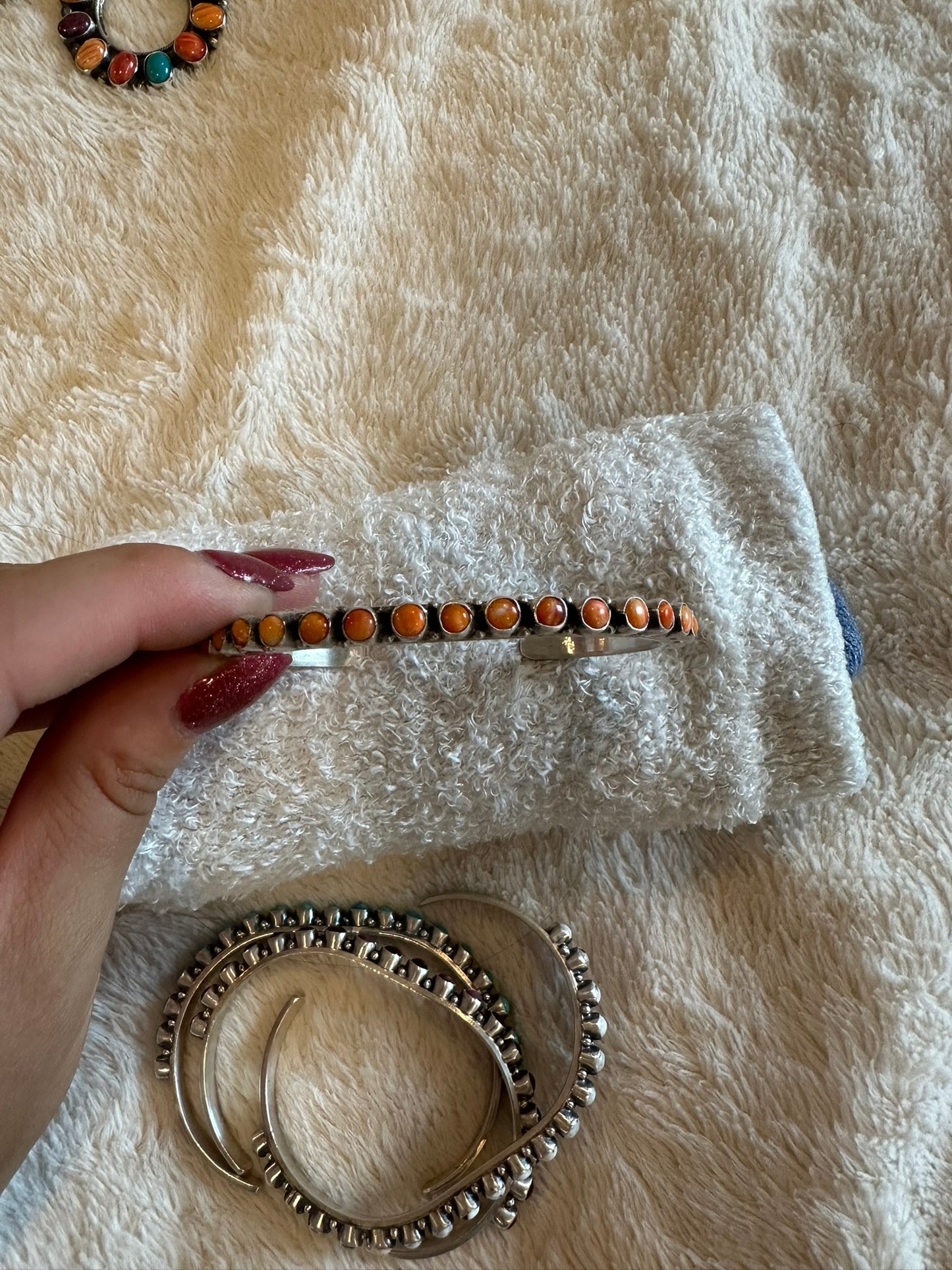 stone stacker cuff bracelet