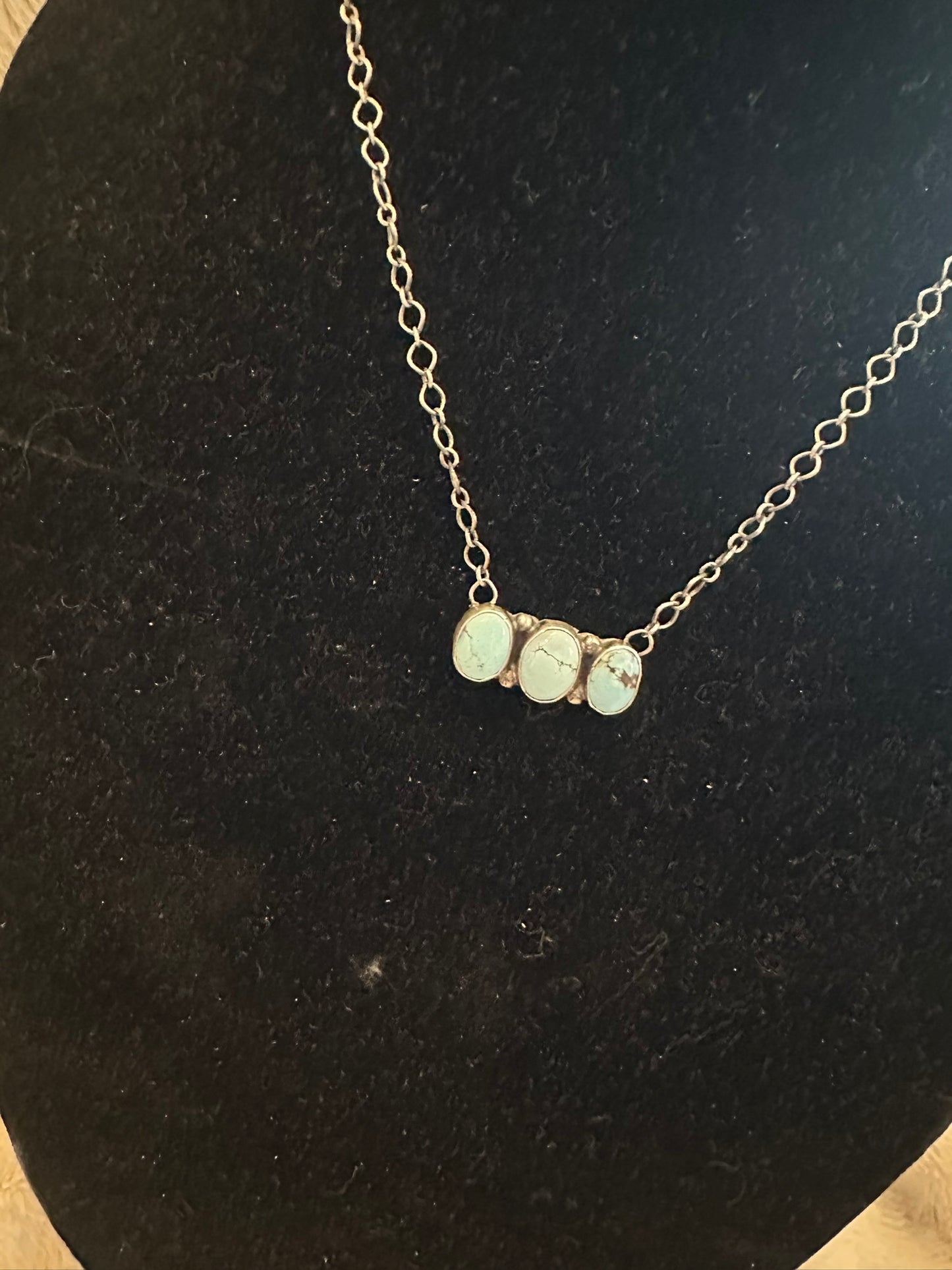 triple stone bar necklace