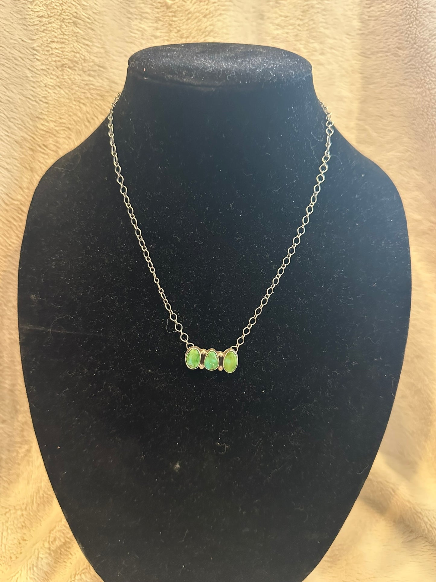 triple stone bar necklace