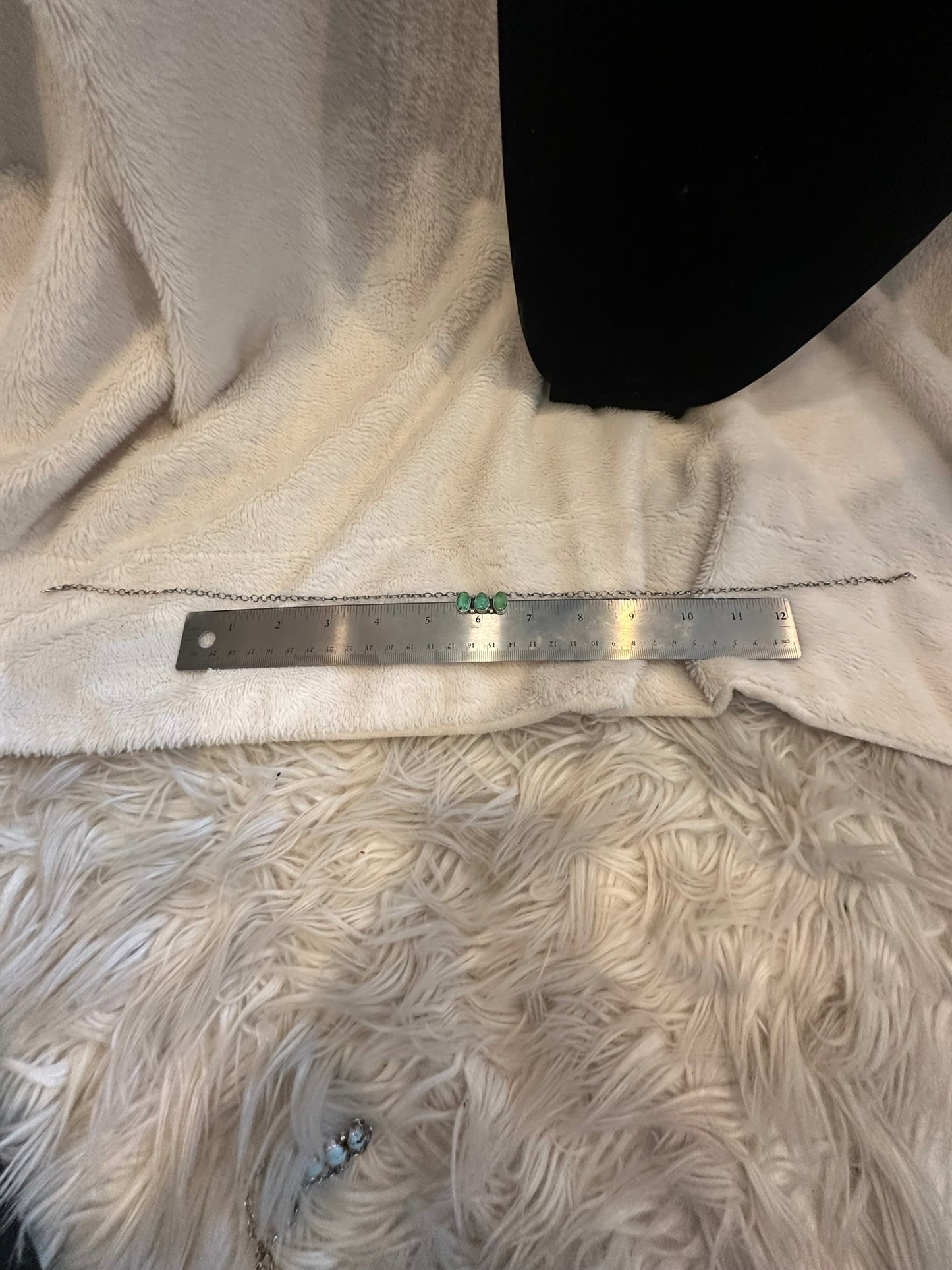 triple stone bar necklace