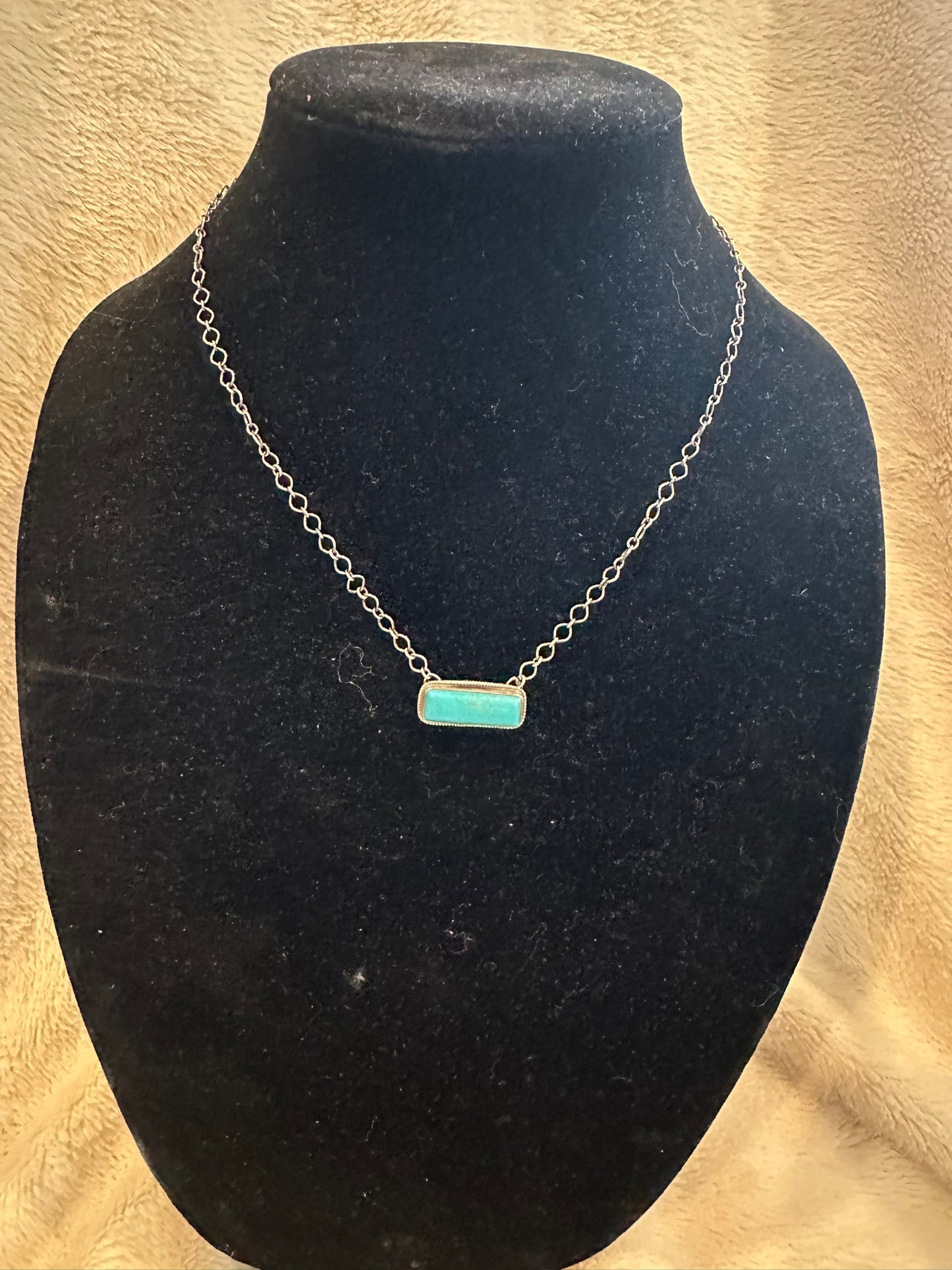 turquoise bar necklace