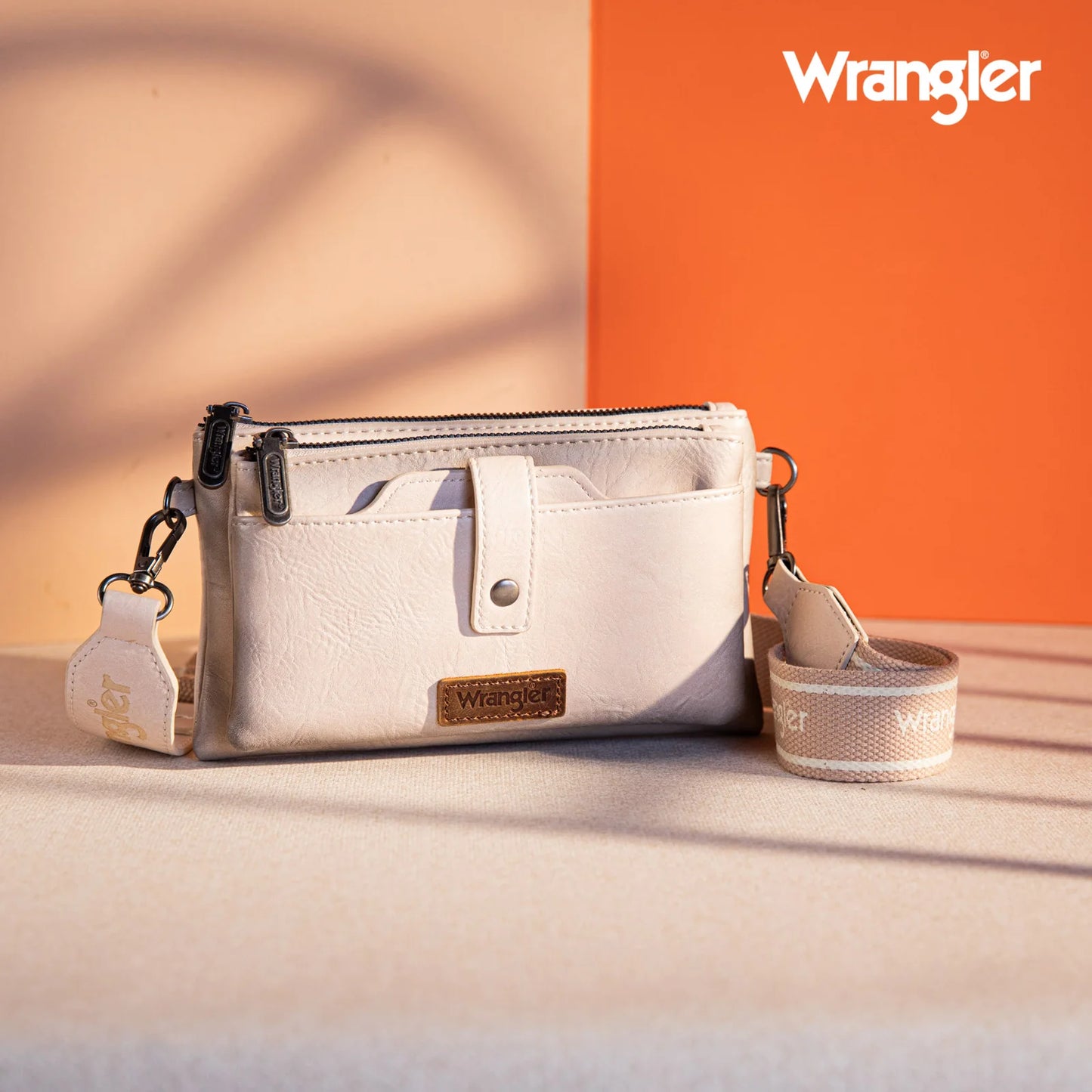 Wrangler Dual Zipper Compartment Crossbody Bag