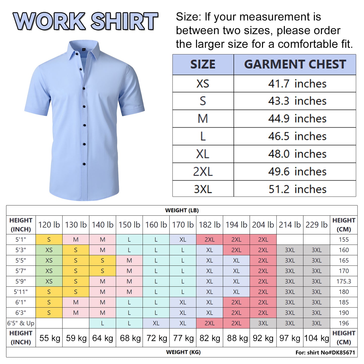 Men's Short Sleeve Shirt, Wrinkle-Resistant