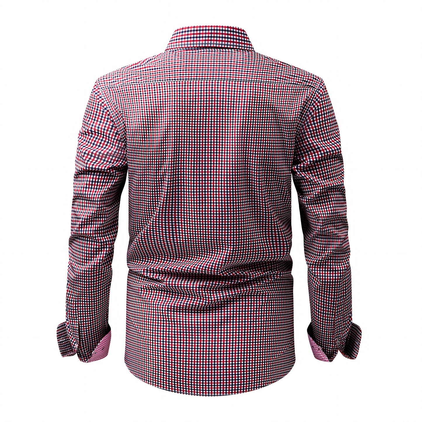 Men's Dress Shirts Plaid Printed Stretch Long Sleeve Button Down