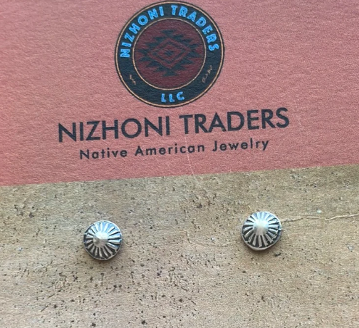 Navajo Sterling Silver Concho point Stud Earrings