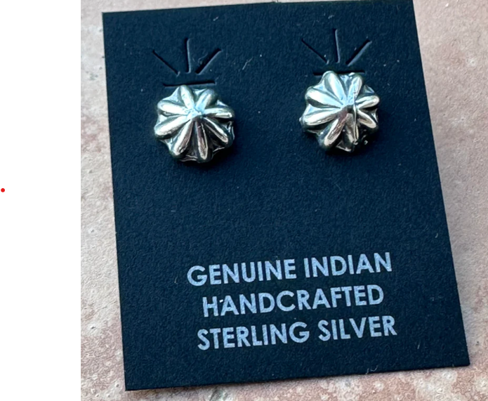 Navajo Sterling Silver Star Post Earrings By Kevin Billah