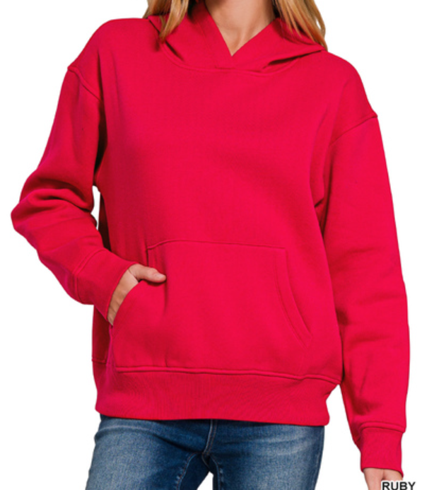 Fleece kangaroo pocket hoodie