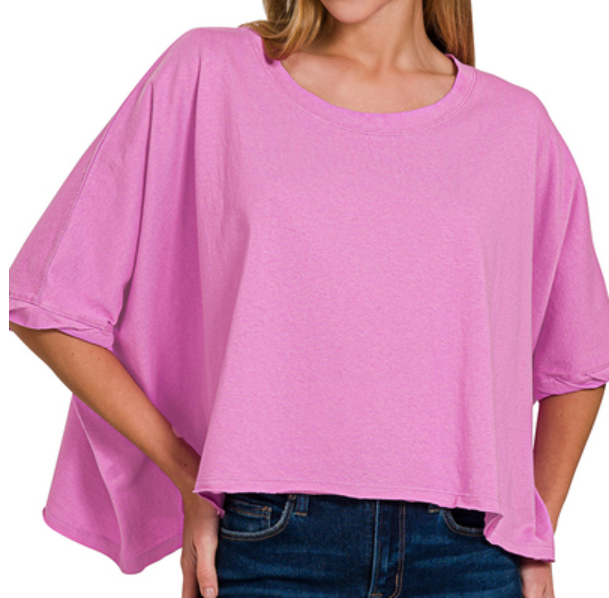 cotton oversized round neck box tee