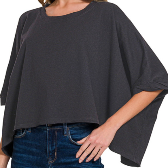 cotton oversized round neck box tee