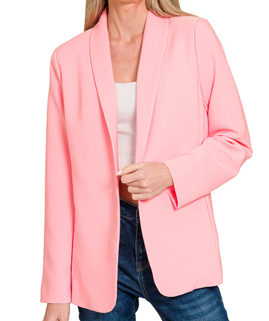 Woven long sleeve blazer with lining