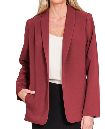 Woven long sleeve blazer with lining