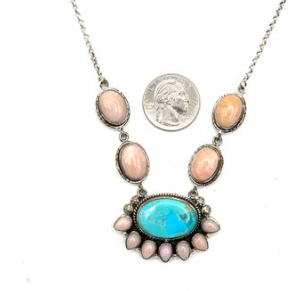 Hada Collection Turquoise & Pink Opal Necklace
