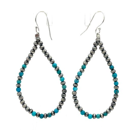 Sterling Silver Cloud Mt. Turquoise Pearl Earrings