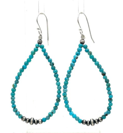 Sterling Silver Cloud Mt. Turquoise Pearl Earrings