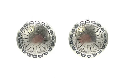 Sterling Silver Concho Earrings