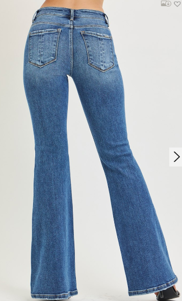 TUMMY CONTROL MID RISE FLARE JEANS