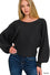 Boat neck balloon sleeve sweater *3 COLORS