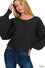 Boat neck balloon sleeve sweater *3 COLORS