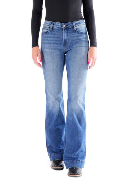 BELLA : Trouser Flare (Indigo Stone) Black Stitch Haala Denim