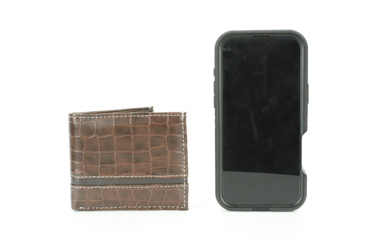 Crocodile Embossed Vegan Wallet with Solid Band VL 904