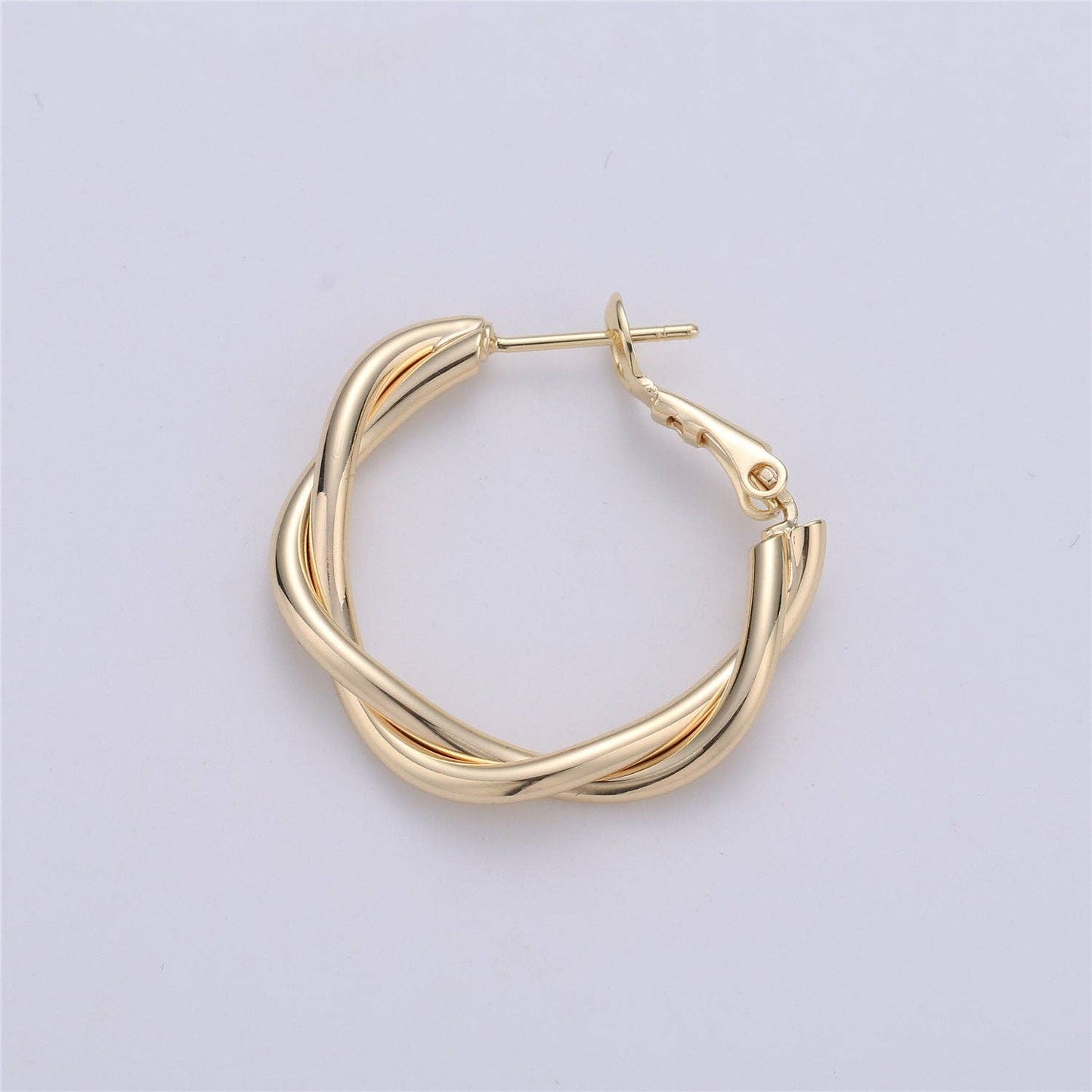 Dainty Gold Hoop Earring- Twisted Hoop Earring - Thin Earrin